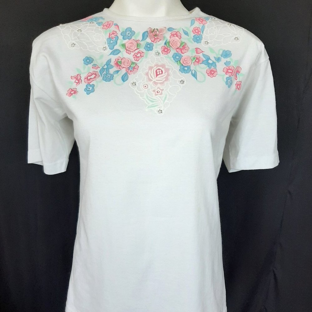 Vintage Sweater Loft Embellished Tee Shirt